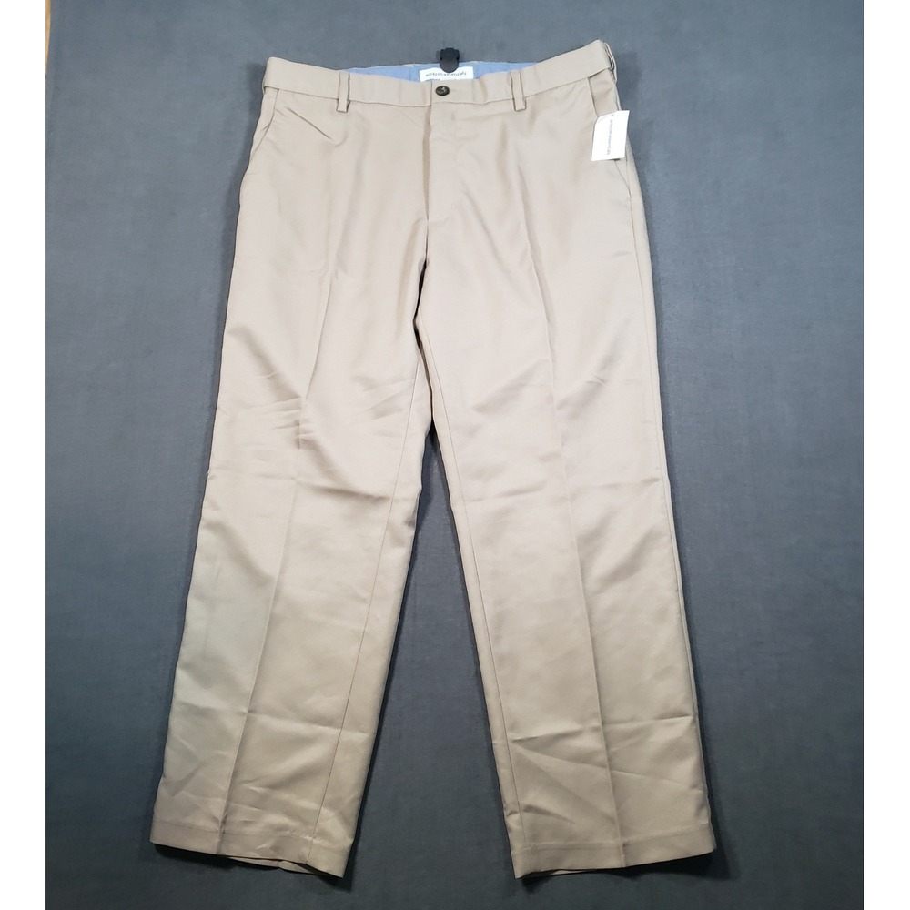 Amazon Essentials Dress Pants Mens 36x28 Khaki Brown Classic Fit Recycled